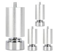 Table Leg 4 Pcs Furniture Legs 10cm 15cm 20cm 25cm 30cm 35cm 40cm, Table Legs Metal, Adjustable Furniture Feet, Replacement Legs for Sofa Desk Cabinet Coffee, Black/Silver, M10 Bolts,Silver-25cm(9.8in