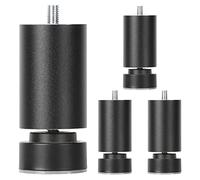 Table Leg 4 Pcs Furniture Legs 10cm 15cm 20cm 25cm 30cm 35cm 40cm, Table Legs Metal, Adjustable Furniture Feet, Replacement Legs for Sofa Desk Cabinet Coffee, Black/Silver, M10 Bolts,Black-30cm(11.8in