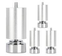 Table Leg 4 Pcs Furniture Legs 10cm 15cm 20cm 25cm 30cm 35cm 40cm, Table Legs Metal, Adjustable Furniture Feet, Replacement Legs for Sofa Desk Cabinet Coffee, Black/Silver, M10 Bolts,Silver-30cm(11.8i