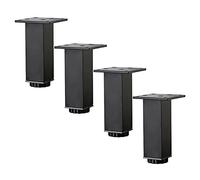 Table Leg 4 Pcs Furniture Legs Adjustable, Metal Cabinet Legs, Thickened Square Table Legs, Replacement Legs for Furniture, Bedside Tables, Bathroom Cabinets, Desks Support Feet,Black-35cm/13.78in