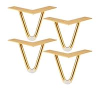 Table Leg 4 Pcs Hairpin Table Legs, Modern Diy Metal Furniture Legs Desk Legs, Black/Gold, Sofa Bed Cupboard Coffee Table Tv Cabinet Replacement Furniture Support Feet, Non-slip Mute,Gold-30cm(11.8in)