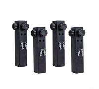 Table Leg Extenders Height Adjustable Metal Furniture Risers Square Support Stand With Double Locking Pins Galvanized Sheet Construction For Folding Tables Desks Cabinets Black 4 Pack