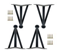 Table Leg Furniture Legs Black/Gold/Silver, 4 Pcs, Table Legs Metal, Adjustable Furniture Feet, Furniture Replacement Legs 10cm 15cm 20cm 25cm 30cm 35cm 40cm 60cm, for Soft Desk,Black-20cm/7.8in