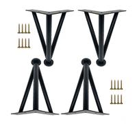 Table Leg Furniture Legs Black/Gold/Silver, 4 Pcs, Table Legs Metal, Adjustable Furniture Feet, Furniture Replacement Legs 10cm 15cm 20cm 25cm 30cm 35cm 40cm 60cm, for Soft Desk,Black-15cm/5.9in