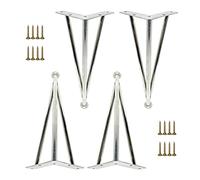 Table Leg Furniture Legs Black/Gold/Silver, 4 Pcs, Table Legs Metal, Adjustable Furniture Feet, Furniture Replacement Legs 10cm 15cm 20cm 25cm 30cm 35cm 40cm 60cm, for Soft Desk,Silver-35cm/13.7in