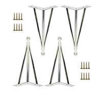 Table Leg Furniture Legs Black/Gold/Silver, 4 Pcs, Table Legs Metal, Adjustable Furniture Feet, Furniture Replacement Legs 10cm 15cm 20cm 25cm 30cm 35cm 40cm 60cm, for Soft Desk,Silver-15cm/5.9in