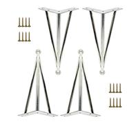 Table Leg Furniture Legs Black/Gold/Silver, 4 Pcs, Table Legs Metal, Adjustable Furniture Feet, Furniture Replacement Legs 10cm 15cm 20cm 25cm 30cm 35cm 40cm 60cm, for Soft Desk,Silver-25cm/9.8in