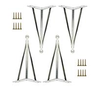 Table Leg Furniture Legs Black/Gold/Silver, 4 Pcs, Table Legs Metal, Adjustable Furniture Feet, Furniture Replacement Legs 10cm 15cm 20cm 25cm 30cm 35cm 40cm 60cm, for Soft Desk,Silver-60cm/23.6in