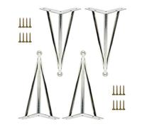 Table Leg Furniture Legs Black/Gold/Silver, 4 Pcs, Table Legs Metal, Adjustable Furniture Feet, Furniture Replacement Legs 10cm 15cm 20cm 25cm 30cm 35cm 40cm 60cm, for Soft Desk,Silver-20cm/7.8in