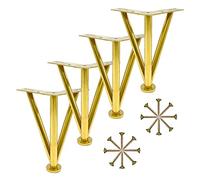 Table Leg Metal Furniture Legs, Hairpin Table Legs, Black/Gold/Silver, Furniture Feet With Screws, Diy Replacement Legs, Sofa Legs, Cupboard Legs, Desk Legs, 4 Pcs, Height Adjustable,Gold-40cm/15.7in