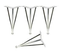 Table Leg Metal Furniture Legs, Stainless Steel Heavy-duty Adjustable Table Legs, Replacement for Sofa, Desk, Dining Table, Cupboard, Bed and Other Furniture Feet Desk Legs,4 Pcs,Silver-10cm/3.9in
