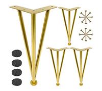 Table Leg Table Legs Metal, 4 Pcs, Furniture Legs Adjustable, Furniture Feet Black/Gold/Silver, Replacement Legs for Dining Table Coffee Table Desk 10cm 20cm 25cm 30cm 35cm 40cm 60cm,Gold-35cm/13.7in