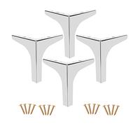 Table Legs,4 Pcs Metal Triangle Furniture Legs, Replacement Sofa Legs, Coffee Table Legs, Desk Legs, Black/Gold/Silver, Diy Furniture Feet, Non-slip/Silent,Silver-10cm/3.9in