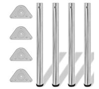 Table Legs 710mm Chrome Iron 60mm Adjustable Screw Feet Set of 4 for Tables Desk