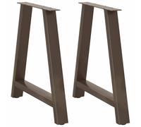 Table Legs A-Shaped Natural 70 x (72-73) cm x2 Powder-Coated Steel with Levelers