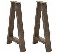 Table legs A-shaped powder-coated steel natural 50x(72-73)cm adjustable 2pcs UK