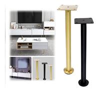 Table Legs Furniture Support Legs Metal Bathroom Cabinet Legs Modern Furniture Coffee TV Cabinet Ottoman Cupboard Sofa Legs Stainless Steel Adjustable Replacement Feet（Gold, Black） ( Color : Gold Meta