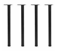 Table Legs Set of 4 Black Iron 870mm Adjustable Feet 60mm Dia Sturdy for Tables