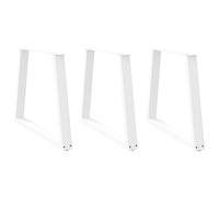 Table Legs V-Shape 3pcs White PowderCoated Steel 70x(72-73.3) cm Adjustable Feet