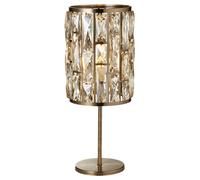 Searchlight Lighting Searchlight Bijou Single Light Champagne Glass Table Lamp In Antique Brass Finish