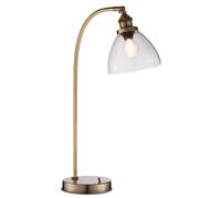 RETRO TABLE Lamp Reading LED Desk Light With Glass Shade-Brass & Copper Light