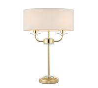 Table Light Brass Nixon Vintage White Cream Floor Lamps Required Endon 70564