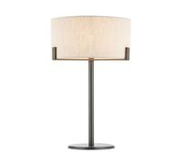 Table Light Bronze Hayfield Natural Linen Endon 72631