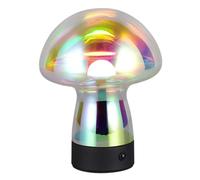Table Light Clear Dooley LED Transparent Iridescent Glass USB Recharegable Trio