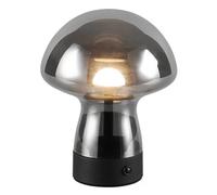 Table Light Grey Dooley LED Smoked Glass USB Rechargable Trio R54981154