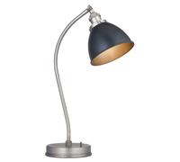 Endon Franklin Task Table Lamp, Aged Pewter Plate, Matt Black Paint