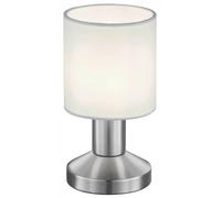 Table Light Silver Garda Matt Nickel White Fabric Trio 595400101