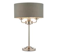 Table Light Silver Highclere 3 Bright Nickel Charcoal Grey Endon 99149