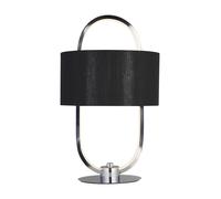Chrome and Opal Base Black Shade LED Desk Bedside Living Room Table Lamp Light
