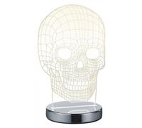 Table Light Silver Skull LED Chrome Clear 3000K 4000K 6500K Trio R52461106