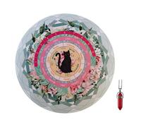 Table Mat - Astrology Mat 8.5 Inch | Metaphysical Notepad, Black Cat Pattern, Round Shape, Perfect for Good Adventure, Spiritual Reading, Meditation and Gu