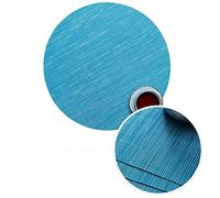 Table Mat Autumn Set of 6, Placemats Blue 13x13 Inch Round Bamboo Pattern Vinyl Polyester