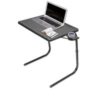 Table Mate II Folding TV Tray Table and Cup Holder with 6 Height and 3 Angle Adjustments the Original TV Tray Black