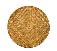 table mats， 13-45 * 13-30cm Round/Square/Rectangle Woven Placemats Natural Water Hyacinth, Straw Braided Rattan Hand Chargers Table(Orange 23cm)