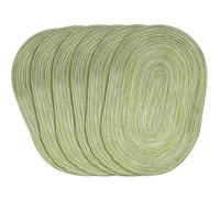 Table Mats 17.7x11.8 Inch Knit Oval Placemats Heat Resistant & Waterproof Table Placemats Washable Green Placemats for Home Restaurant Dining Table Set of 6