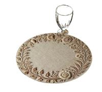 Table Mats Rice Palm Lace Round Placemat Waterproof Oil-Resistant Nordic-Style Artsy Gathering Atmosphere Table Decor(YM-8PC38X38CM(1X1FT)