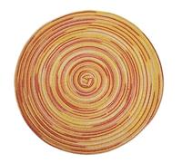 Table Mats Round Braided Placemats,Washable for Kitchen Table 15 inch Mat for Dining Tables Holiday Party Decor(Mixed Yellow,11cm)