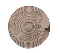 Table Mats Round Placemat Table Woven Individual Placemats for Non-Slip Kitchen Tableware Drink Cup Coaster Hoilday Decoration(Mixed Khaki,38cm)