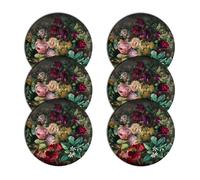 Table Mats Set Bertoni Round 33cm Floral 6 Pack EE113