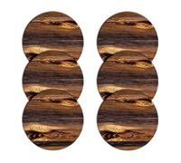 Table Mats Set Bertoni Round 33cm Wood 6 Pieces EE110