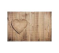 Table Mats Set Of 4 Grey Heart Pvc Durable Stain-Resistant Place Mat For Table,Washable Placemats,Ideal As Dinner Mats For Dining Rooms, Kitchens & Home Parties