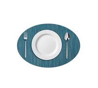 Table Mats Set of 4 Oval, Non Slip Place Mats, Washable Placemats, PVC, 45 * 32cm, Wear Resistant Heat Resistant, Stain Resistant, Easy to Clean, Suitable for Homes Hotels Restaurants (C-Blue)