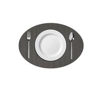 Table Mats Set of 4 Oval, Non Slip Place Mats, Washable Placemats, PVC, 45 * 32cm, Wear Resistant Heat Resistant, Stain Resistant, Easy to Clean, Suitable for Homes Hotels Restaurants (L-Dark Gray)