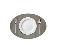 Table Mats Set of 4 Oval, Non Slip Place Mats, Washable Placemats, PVC, 45 * 32cm, Wear Resistant Heat Resistant, Stain Resistant, Easy to Clean, Suitable for Homes Hotels Restaurants (J-Gray)