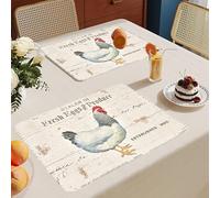 Table Mats Set Of 4 Rooster Place Mats For Table Place Pvc Placemats Heat Insulation Placemats Set Of 4 Stain
