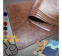 Table Mats Set Of 6, Placemats Easy Clean-Heat Resistant 100°C-Waterproof And Non-Slip, Table Place Mats For Home Kitchen And Hotel（43 X 30 Cm,Imitation Leather, Brown)